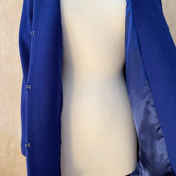 Cobalt Blue Tahari Wool Blend Coat Size M - Picture 8 of 9